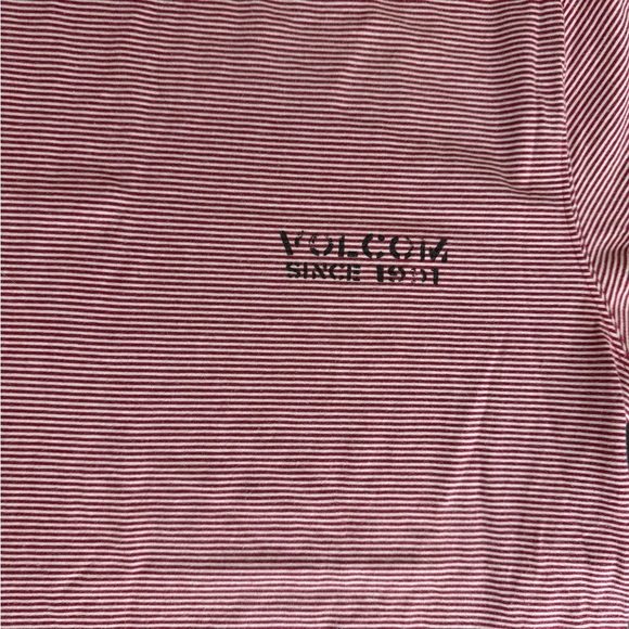 Volcom Red Striped T-Shirt - Picture 2 of 4